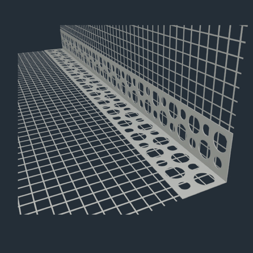 OF01S – Rechte PVC-Hoekprofiel met Gaas